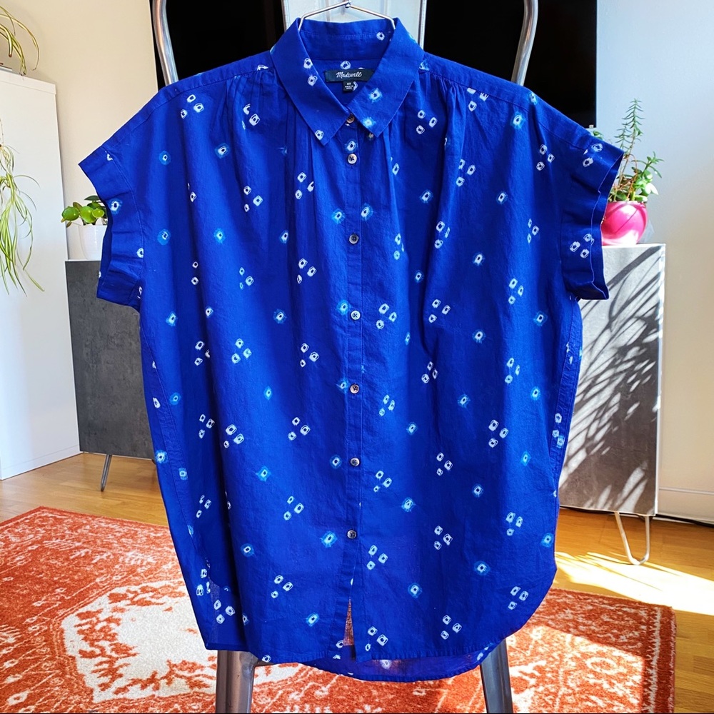 ✨Madewell Central Shirt in Indigo Shibori